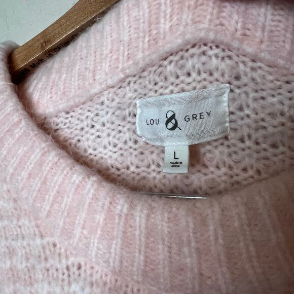 Lou & Grey Texturestitch Sweater Pullover Pink Size Large - Picture 4 of 6